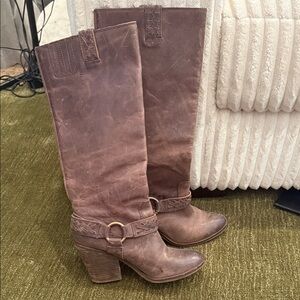 Lucky Brand Brown Leather Heeled Boots